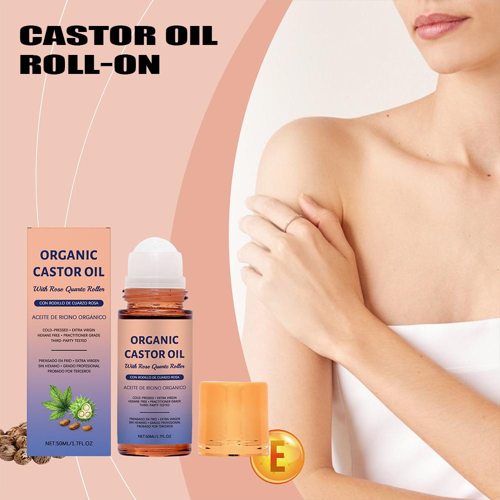 Castor Oil Cold Press - 50ml 유기농 캐스터 오일 롤온(로즈 쿼츠