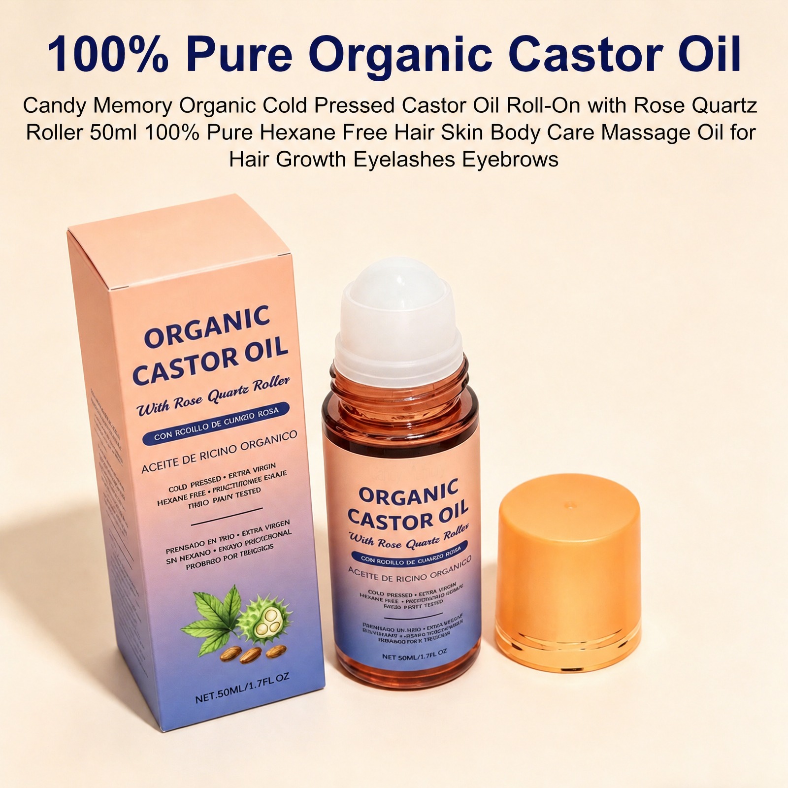유기농 캐스터 오일 롤러 (로즈 쿼츠 롤러 포함) 냉압 - Castor Oil Cold Press 리뷰 및 가격