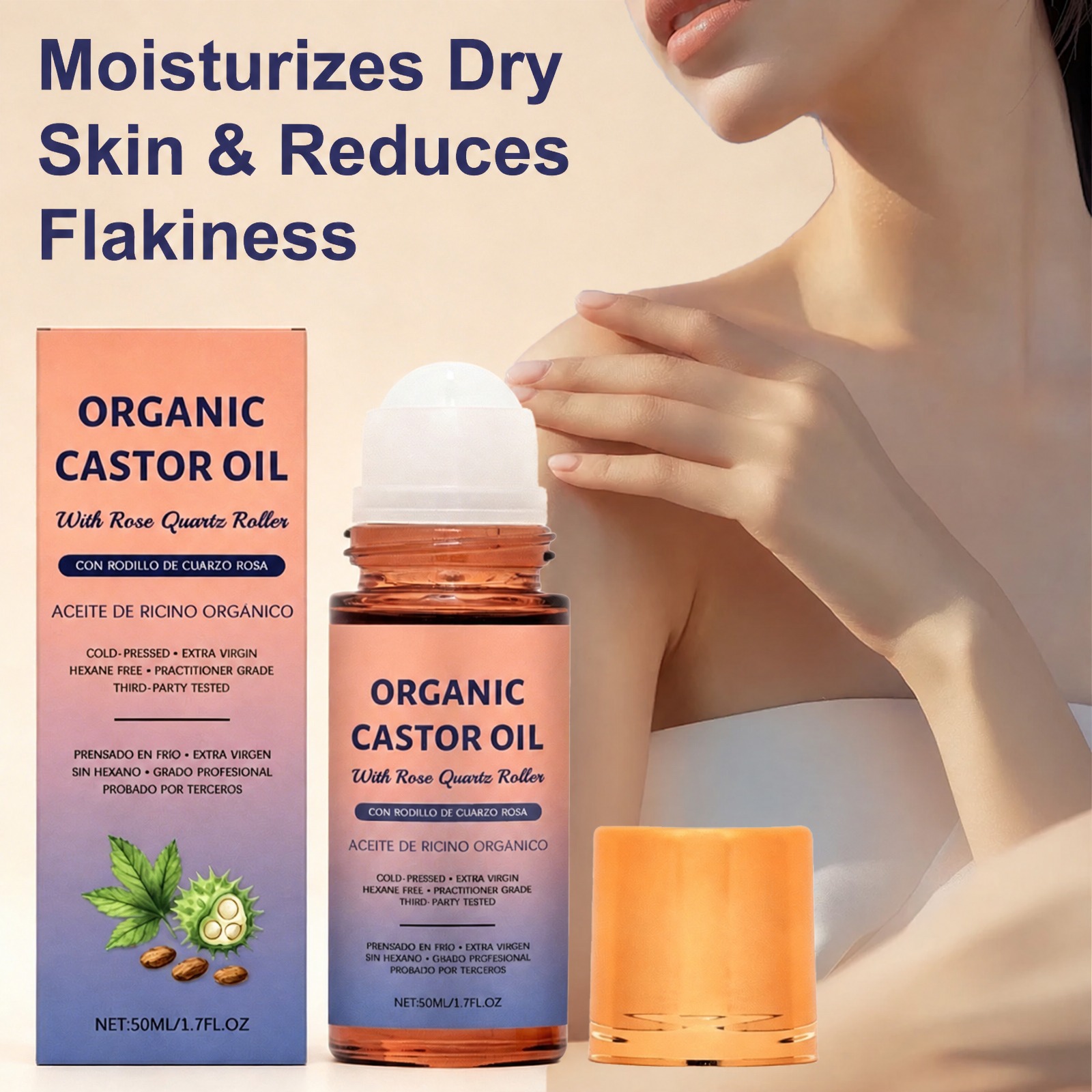 유기농 캐스터 오일 롤러 (로즈 쿼츠 롤러 포함) 냉압 - Castor Oil Cold Press 리뷰 및 가격