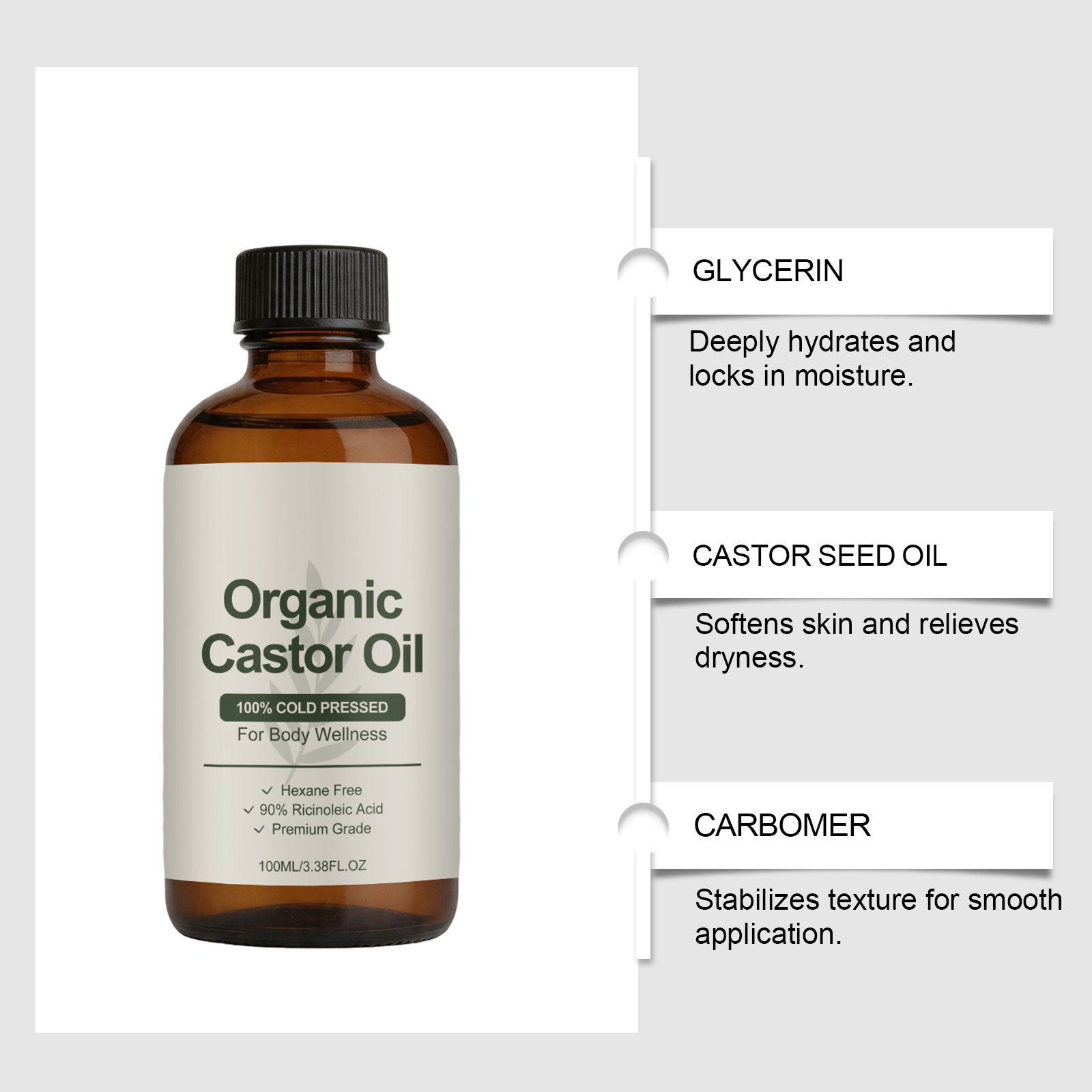 유기농 캐스터 오일 냉압착 헥산 프리 리시놀레산 보습  - Castor Oil Cold Press 리뷰 및 가격