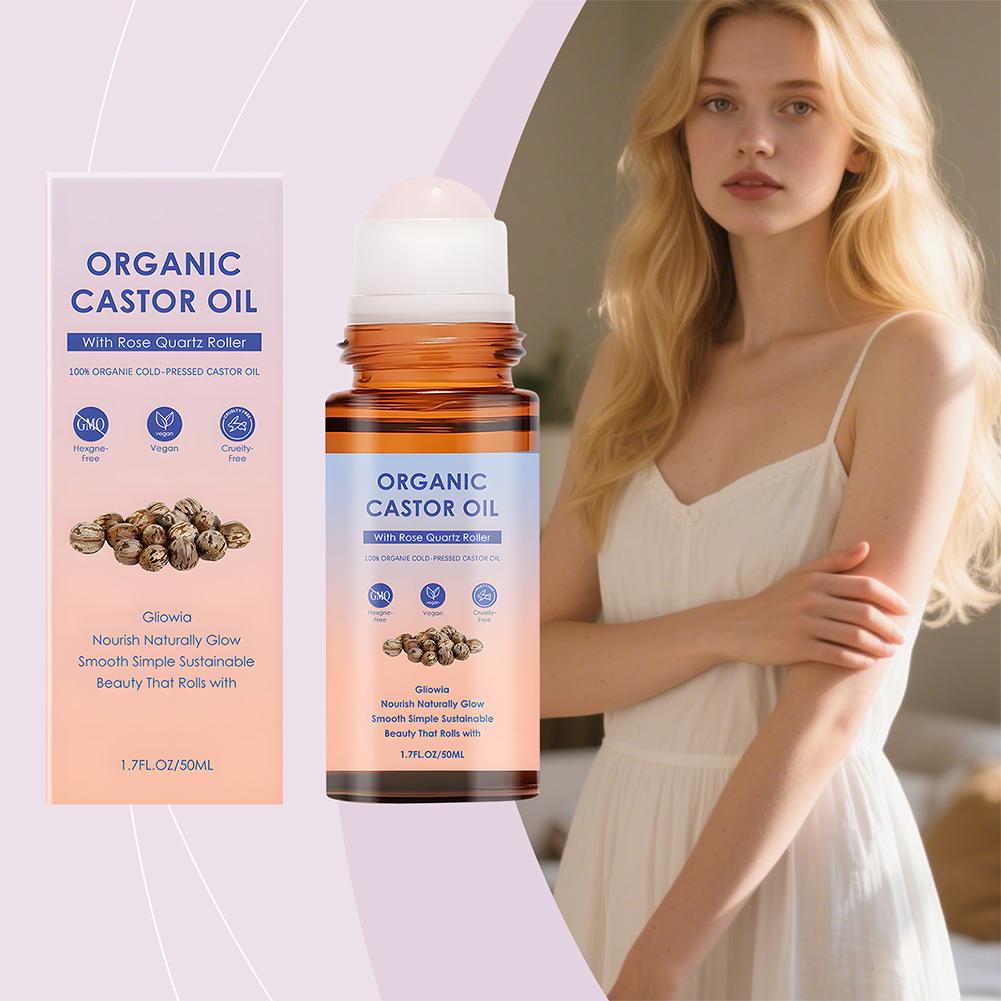 50ml 유기농 캐스터 오일 롤온(로즈 쿼츠 롤러 포함 - Castor Oil Cold Press 리뷰 및 가격