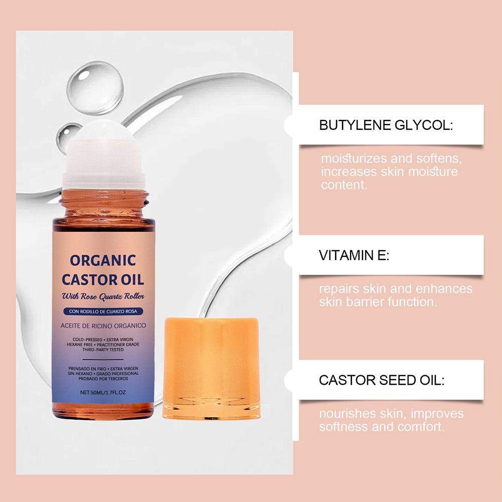 50ml 유기농 캐스터 오일 롤온(로즈 쿼츠 롤러 포함 - Castor Oil Cold Press 리뷰 및 가격